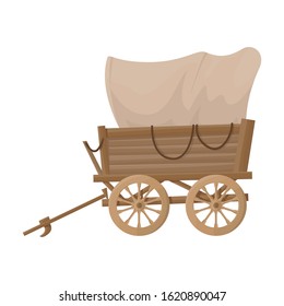 Wild west wagon vector icon.Cartoon vector icon isolated on white background wild west wagon .