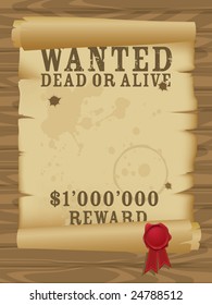 Wild west wanted poster