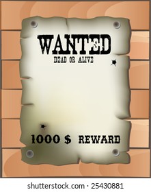 Wild west wanted poster