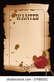 Wild west wanted poster in vector format