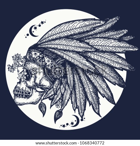 wild west warrior symbol indian skull stock vector royalty free