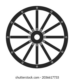 Wild west wheel vector icon.Black vector icon isolated on white background wild west wheel.