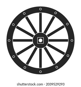 Wild west wheel vector icon.Black vector icon isolated on white background wild west wheel.