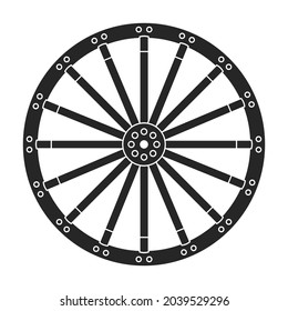 Wild west wheel vector icon.Black vector icon isolated on white background wild west wheel.