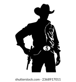 Wild Western Black Color Vector