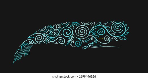Wild Whale with Ethnic Ornaments. Vector illustration