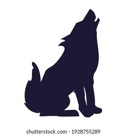 wild wolf animal silhouette icon