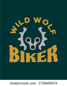 WILD WOLF BIKER VECTOR LOGO