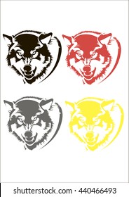 Wild wolf for design, and tattoos