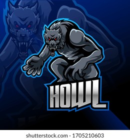 Wild wolf esport mascot logo design