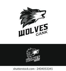 Wild wolf esport mascot logo design vector illustration