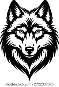 Wild Wolf Head Portrait Illustration