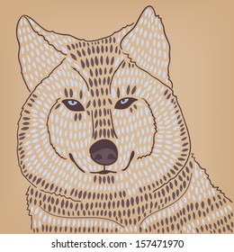 wild wolf husky head