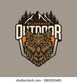 Wild Wolf Logo Design Vector Illustration