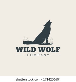 Wild wolf logo template Premium Vector