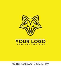 Wild Wolf Logo Vector Illustration. wild head wolf fierce face logo design inspiration, Creative Fox Head Logo Symbol Vector Design