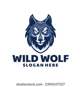 Diseño del logotipo de mascota de Wolf Wild