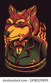 Wild Wolf Monster Design: A Vector Illustration Masterpiece for Logo, Mascot, Sticker, T-Shirt, and Tattoo