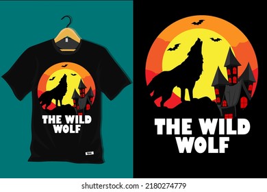 The Wild Wolf Retro Vintage T Shirt Design