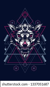 Geometría sagrada del lobo salvaje 