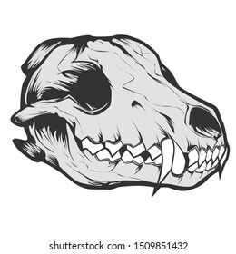 A Wild Wolf Skull Design