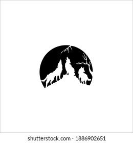 Wild Wolf Symbol Logo. Vector Illustration.