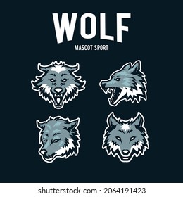 wild wolf template logo design