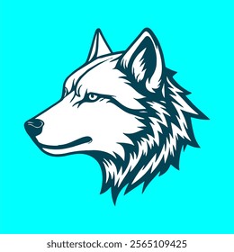 Wild Wolf vector Illustration flat logo