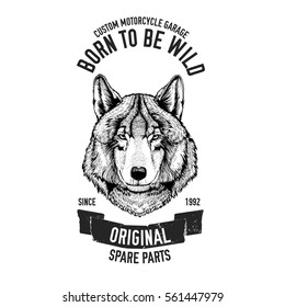 Wild wolf Vector image for motorcycle t-shirt, tattoo, motorcycle club, motorcycle logo