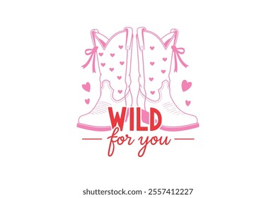 Wild for you, Valentines Day Typography T Shirt Design