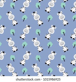 Wild zebra seamless pattern. Kids Textile pattern. Vector EPS 10.