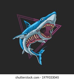Wild Zombie Shark Beast Illustration