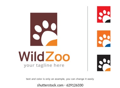 Wild Zoo Logo Template Design Vector, Emblem, Design Concept, Creative Symbol, Icon