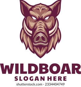 Wildboar Head Logo design vector 