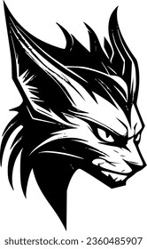 Wildcat - Black and White Isolated Icon - Vector illustration