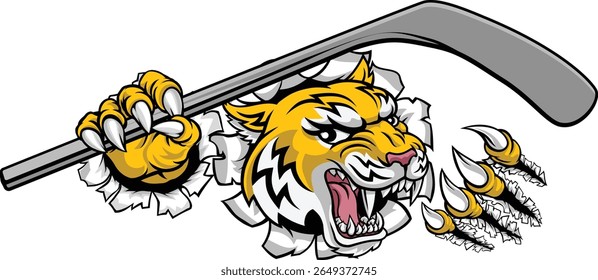 Um gato selvagem ou lince lince lince lince linces gatos selvagens equipe esportiva hóquei no gelo mascote