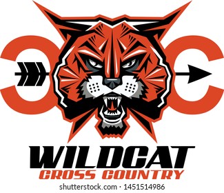 Wildcat Cross Country Team Design With Mascot For School, College Or League