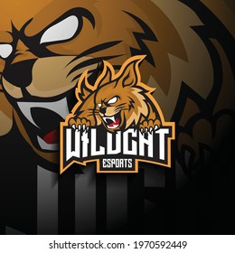 Wildcat esport mascot logo illustration