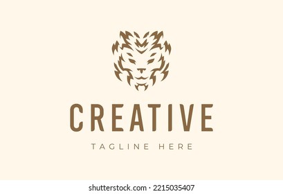 Wildcat Face Logo Design Template