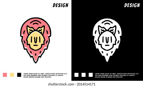 wildcat and fire design cartoon. illustration for t shirt, poster, logo, sticker, or apparel merchandise.