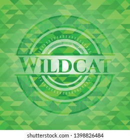 Wildcat green emblem. Mosaic background. Vector Illustration. Detailed.