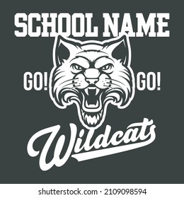 Wildcat head logo design for sport team, tournament, league or school mascot 