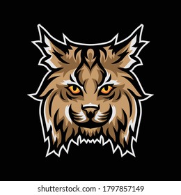 wildcat head logo with detailed style