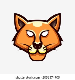 Wildcat Head Mascot Logo Illustration