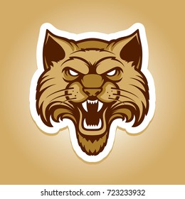 Wildcat Logo / Cat Head logotype. Cartoon character vector. Great for sports emblems & team mascots.