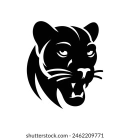 Wildcat Majesty Panther Silhouette Logo Icon Symbolizing Cougar, Puma, and Jaguar