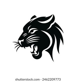 Wildcat Majesty Panther Silhouette Logo Icon Symbolizing Cougar, Puma, and Jaguar