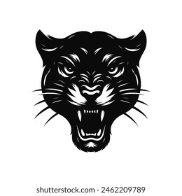 Wildcat Majesty Panther Silhouette Logo Icon Symbolizing Cougar, Puma, and Jaguar