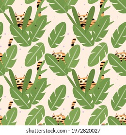 Wildcat pattern. The tiger hides in the tropical thickets
