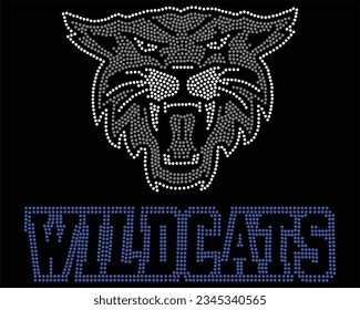 WILDCATS best Rhinestone t-shirt  design